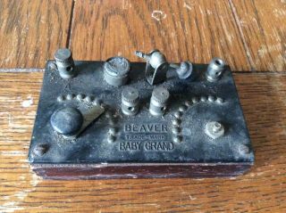 Antique Beaver Baby Grand Crystal Radio.  Bakelite/wood Base A Part For Repair