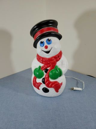 Vintage 1999 Christmas Snowman Blow Mold Lighted Yard Decor Grand Venture 18 "