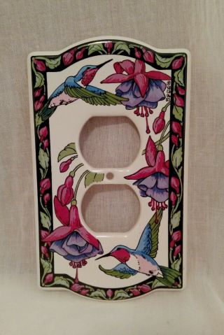 1998 Vintage Santa Barbara Ceramic Design Hummingbird Floral Outlet Plate