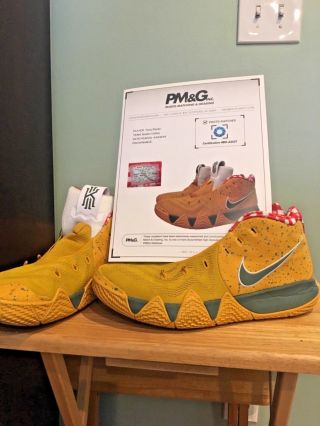 Kyrie 4 YELLOW LOBSTER CONCEPTS PE SHOES GAME WORN by TERRY ROZIER gm 1 ECF 2