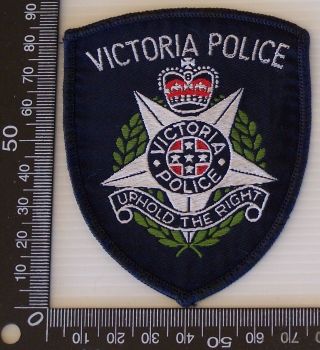 Vintage Victoria Police Uphold Right Embroidered Patch Woven Cloth Sew - On Badge