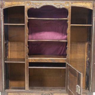 FRENCH LOUIS XV STYLE OAK & FIGURED WOOD BOOKCASE,  18 / 19th century (1800s) 3
