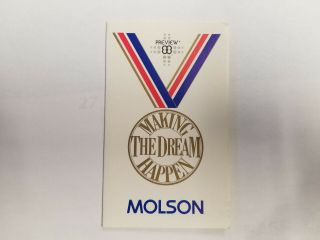 Molson 1988 Winter Olympics Preview Pocket Schedule With 1986 & 1987 Ski Events