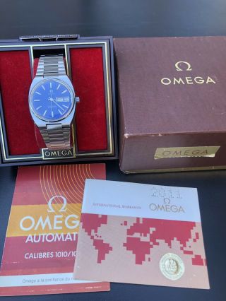 Vintage Omega Automatic Seamaster Cal 1020 Day Date Watch Box And Papers