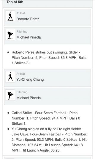 9/6/19 Indians@Twins Yu - cheng Chang Hit 8 Single Game Ball Lindor 3