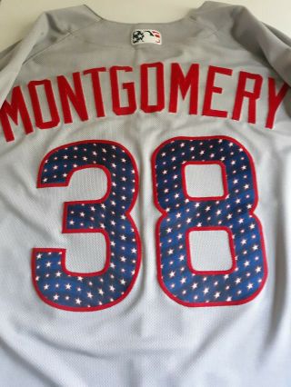2017 Montgomery Cubs Gameworn July 4th Jersey Authentic Majestic Hologram Sz 50 2