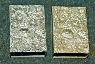 Two Sterling Silver Kirk And Son Repousse Match Box Holders