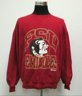 Vtg 90s Russell Florida State Seminoles Crewneck Sweatshirt Men 