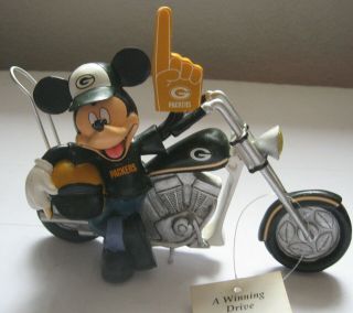 Mickey Mouse Biker Green Bay Packers Cruising The Open Road A Winning Drive