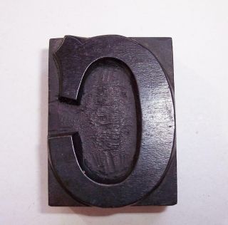 Vintage Wooden Letterpress Printing Block Upper Case Letter C