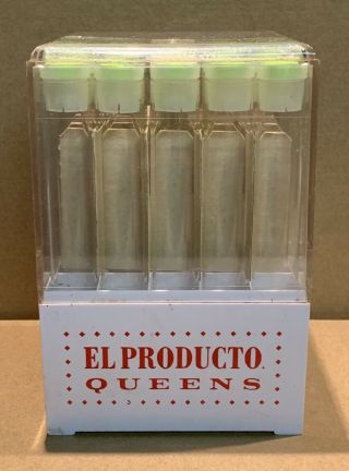 Vintage El Producto Queens Cigar Display Case With Glass Tubes