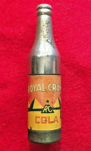 Vintage Royal Crown Rc Cola Bottle Lighter W Cap Sign Kem Soda Fountain