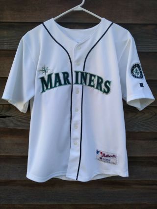 vtg Seattle Mariners Jersey ICHIRO Russell Athletic Youth 14/16 Large Authentic 2