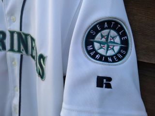 vtg Seattle Mariners Jersey ICHIRO Russell Athletic Youth 14/16 Large Authentic 3