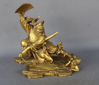 Chinese Copper Myth Immortal Zhong Kui Chungkuel God Catch Demon Devil Statue