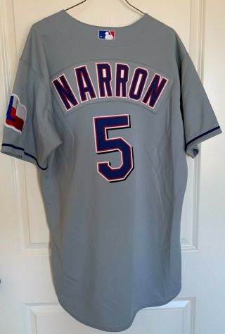Texas Rangers Jerry Narron 5 Majestic Team - Issued Gray Road Jersey (size 46)