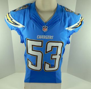 2013 San Diego Chargers Kavell Conner 53 Game Issued Light Powder Blue 2