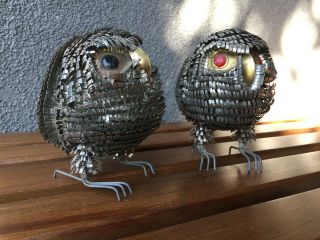 2 Bird Owl Sculpture Vintage Mid Century Curtis Jere Sergio Bustamante Eames Era