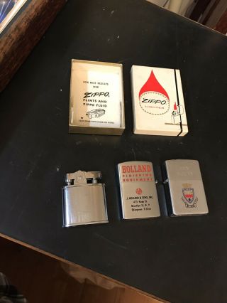 (3) Vintage Cigarette Lighters Zippo,  Manor By Windsir,  Continental