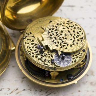 1700 Pair Cased Verge Fusee Antique Pocket Watch - Spindeltaschenuhr Montre Coq