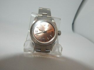 Women ' s Rolex Oyster Perpetual Stainless Watch With Salmon Dial 31 Jewels 2230 3