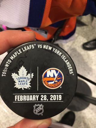 York Islanders Warm Up Puck Toronto Maple Leafs (on Ice) 2/28/19