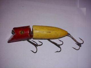 Vintage Heddon Zig Wag Fishing Lure,  Red Head/white Body,  8300 Series