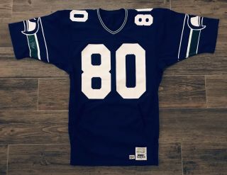 Game Issued Sand Knit Seattle Seahawks Steve Largent 1984 Jersey Error Read