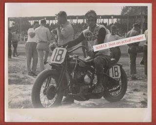 1950 Powell Speedway Ohio Willie Stegall Motorcycle Races Photo Harley Davidson