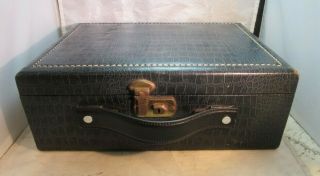 Vintage Sophisticase Travel Case With Mirror.  Faux Alligator