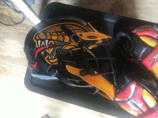 Rochester Rattlers Casey Powell Gloves And Helmet Major League Lacrosse Syracuse 2