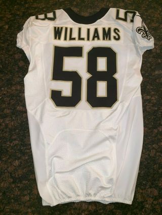 Kevin Williams 2015 Pre - Season Issued 58 Orleans Saints Game Jersey Sz46 Hof