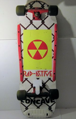 1987 Rare Toxic Valterra Skate " Rad - Active " Skateboard Concave Orig.  Team Deck