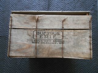 Antique Bucyrus Erie Wooden Crate/box Very Rare And Unusual