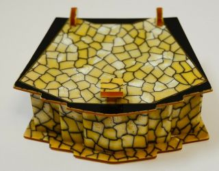 Truvel Amerith Art Deco Celluloid Trinket Box From Vanity Set Vintage