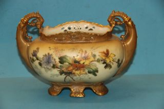 Antique Vienna Porcelain Twin Handled Planter - Ernst Wahliss Ca 1890 