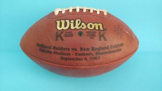 Auth.  Wilson NFL KICKOFF 2005 Game K Football Patriots Raiders Field Pass 3