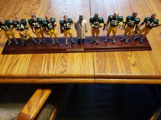 Green Bay 1966 Rare 10 - Figurine Display Of 9 Players W/lombardi Danbury Ex