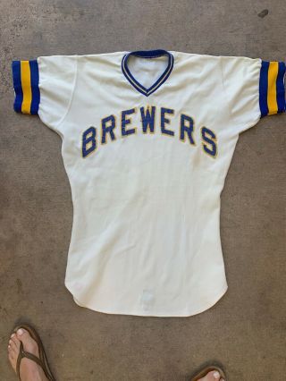 Vintage Milwaukee Brewers Game Worn Jersey 1973 Mcauliff
