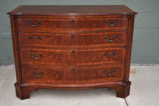 Four Drawer Banded Bow Front Mahogany Chippendale Chest Hickory Chair Company