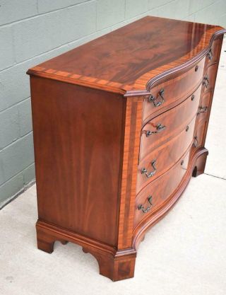 Four Drawer Banded Bow Front Mahogany Chippendale Chest Hickory Chair Company 2