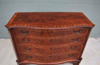 Four Drawer Banded Bow Front Mahogany Chippendale Chest Hickory Chair Company 3