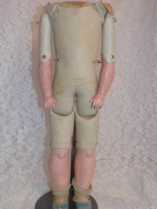 Antique German Oil Cloth Doll Body With Shoes And Socks