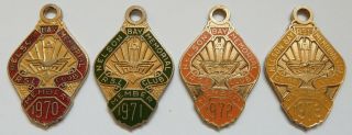 4 Vintage Member Badges.  