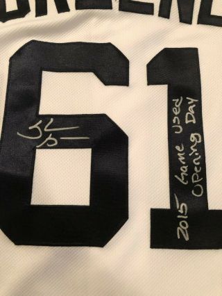 Detroit Tigers Shane Greene Game Issued/Used Autograph Jersey Opening Day 2