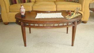 Antique / Art Deco Kidney Shaped Coffee Table - 17 " H X 40 " L X 20 " W