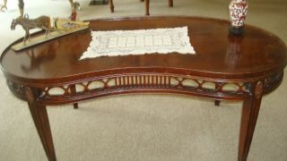 Antique / Art Deco Kidney Shaped Coffee Table - 17 