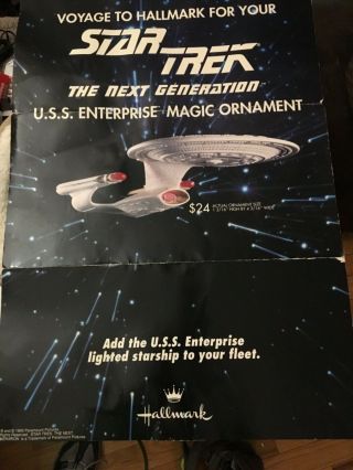 Vintage Hallmark Star Trek Enterprise Poster And Ornament