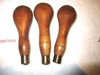 Vintage Unknown Maker Hardwood Tool Handles In Good Cond.  5 " Long