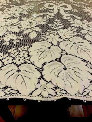 Vintage Quaker Lace Off White Rectangle Tablecloth 47” x 66” USA 5090 2